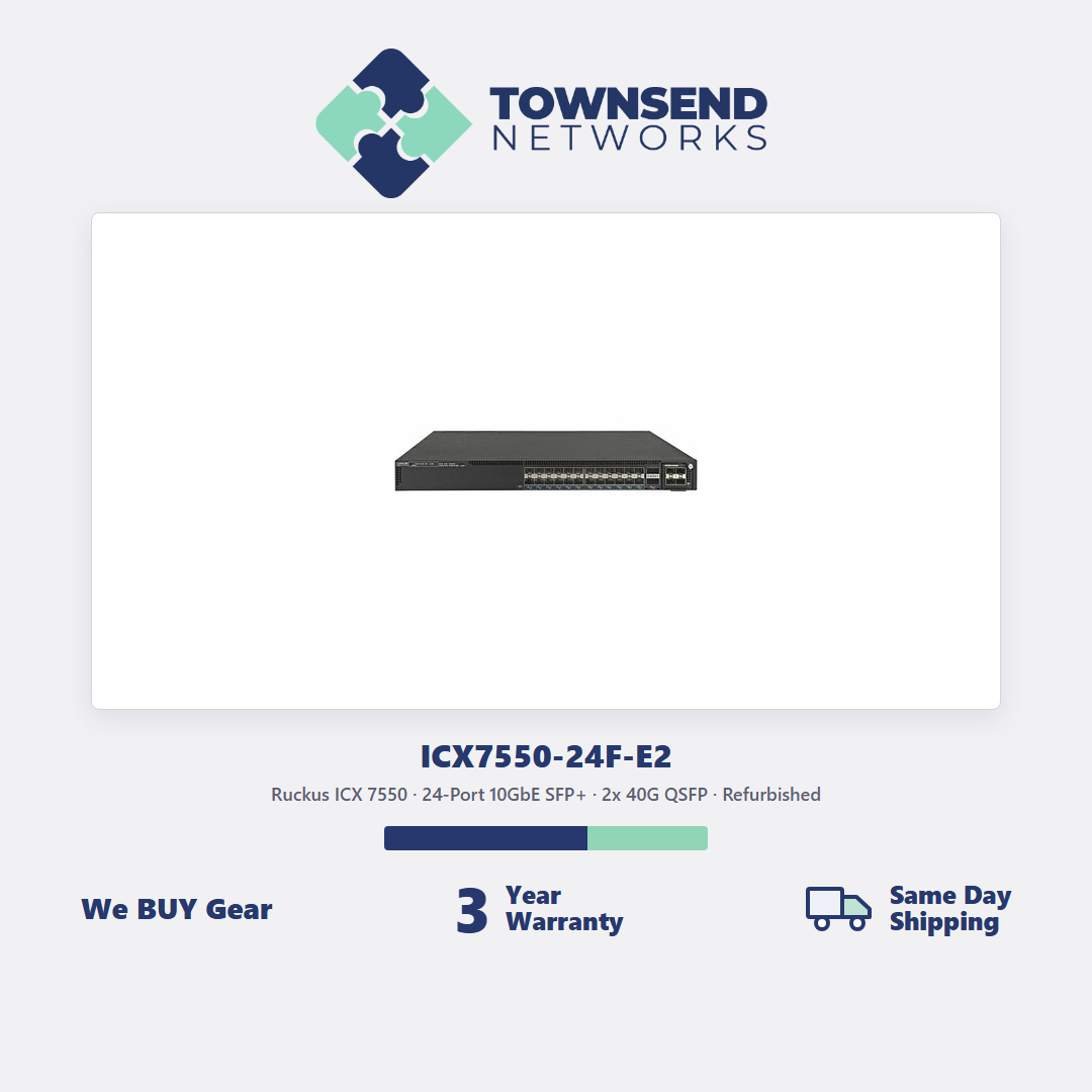 Ruckus ICX7550-24F-E2 24-Port 10GbE PoE Switch 2x 40GbE QSFP+ — Refurbished — tested & working