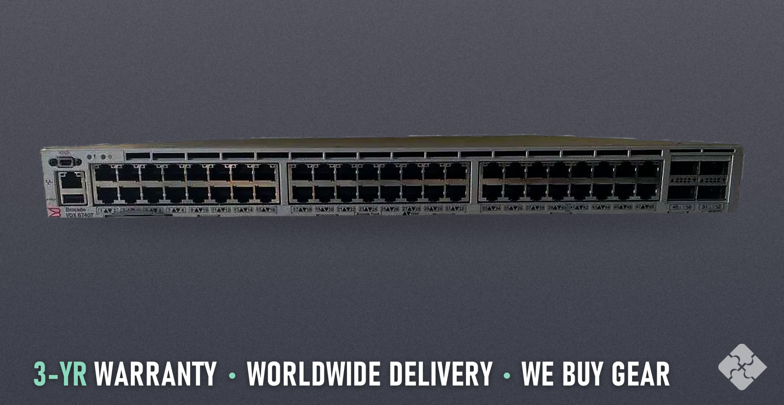 Brocade BR-VDX6740T-48-F / VDX 6740T Switch, 48x 10GBASE-T Copper Ports + 40GbE QSFP+ Uplinks