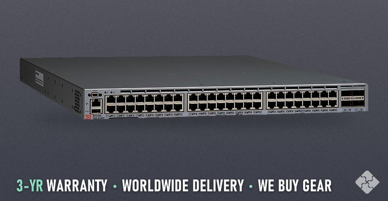 BR-VDX6740T-64-R Brocade switch, 48x 1/10GbE RJ45 and 4x 40GbE QSFP+