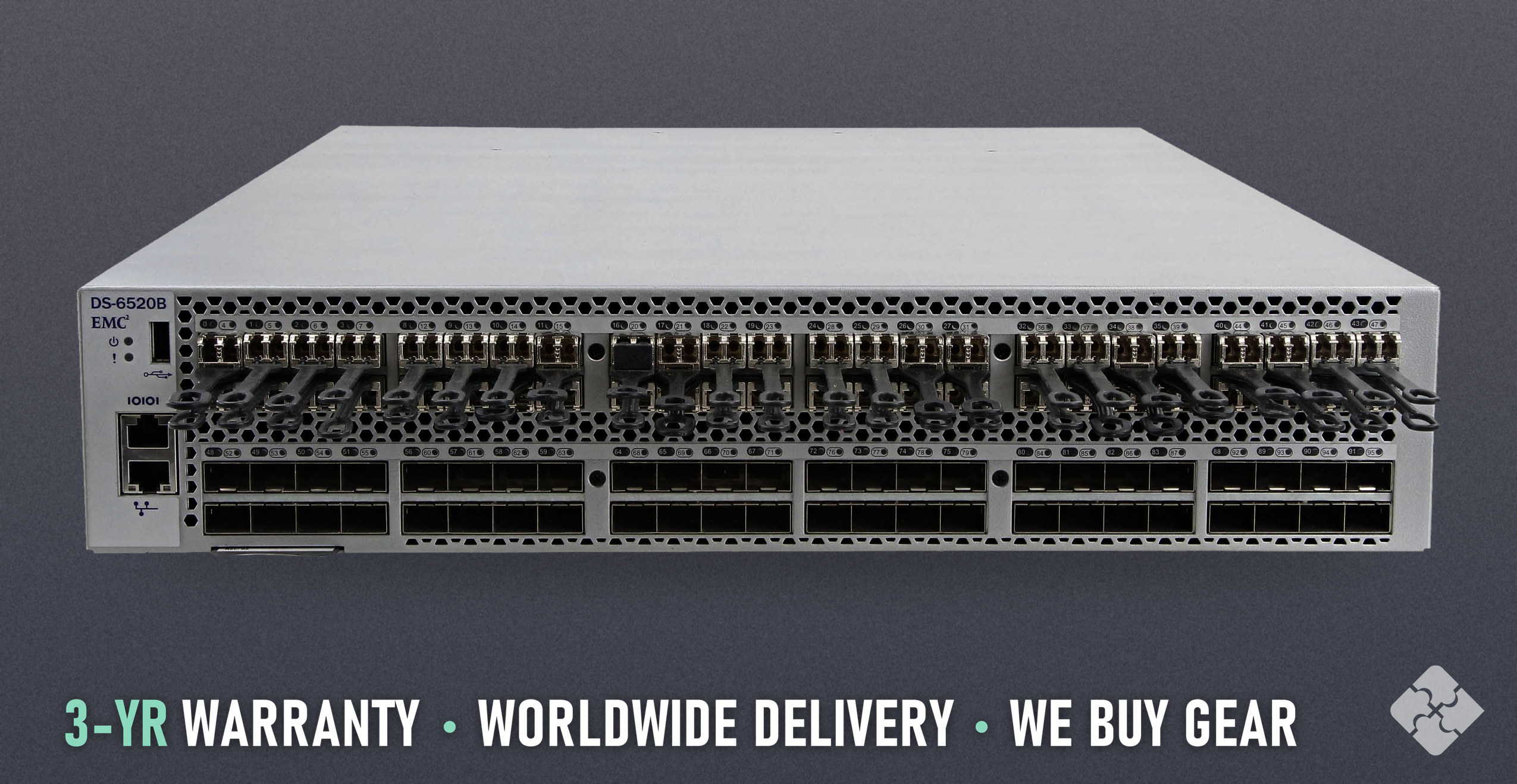 DS-6520B Brocade Switch, AC Power, Refurbished, 6520 Gen 5 Fibre Channel SAN switch