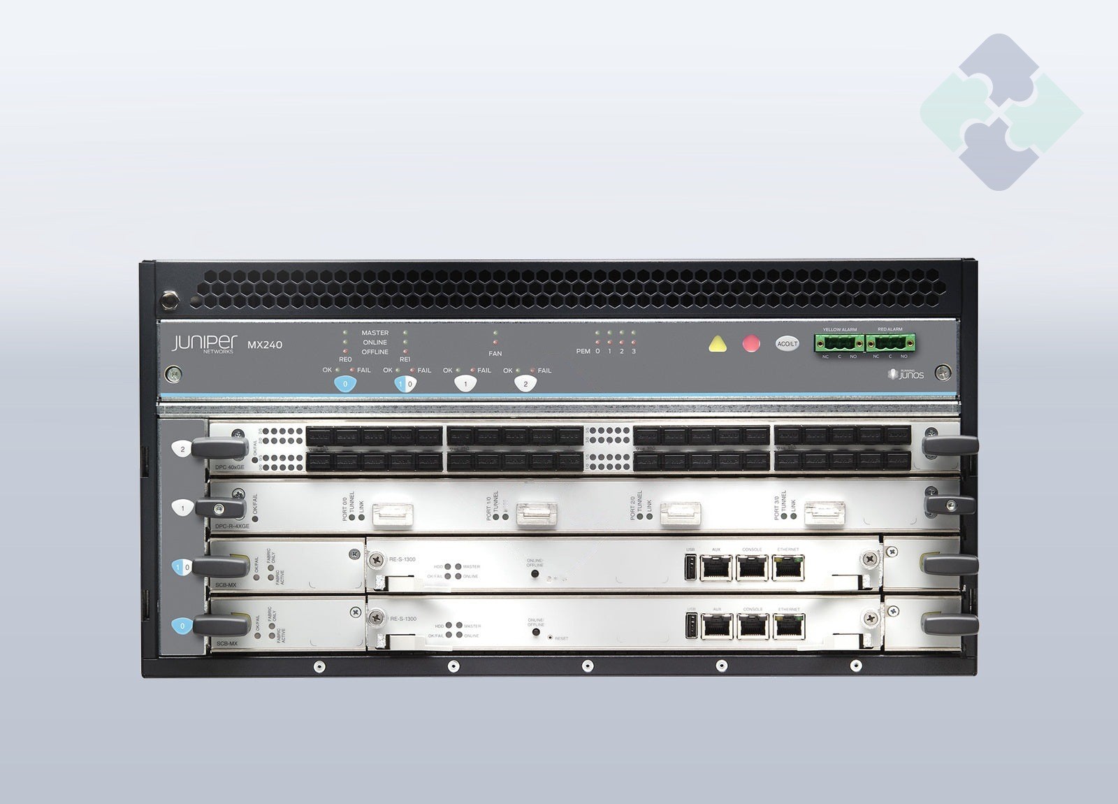 Juniper CHAS-BP-MX240 / MX240 bare chassis, empty sheet-metal enclosure only -- no Routing Engine