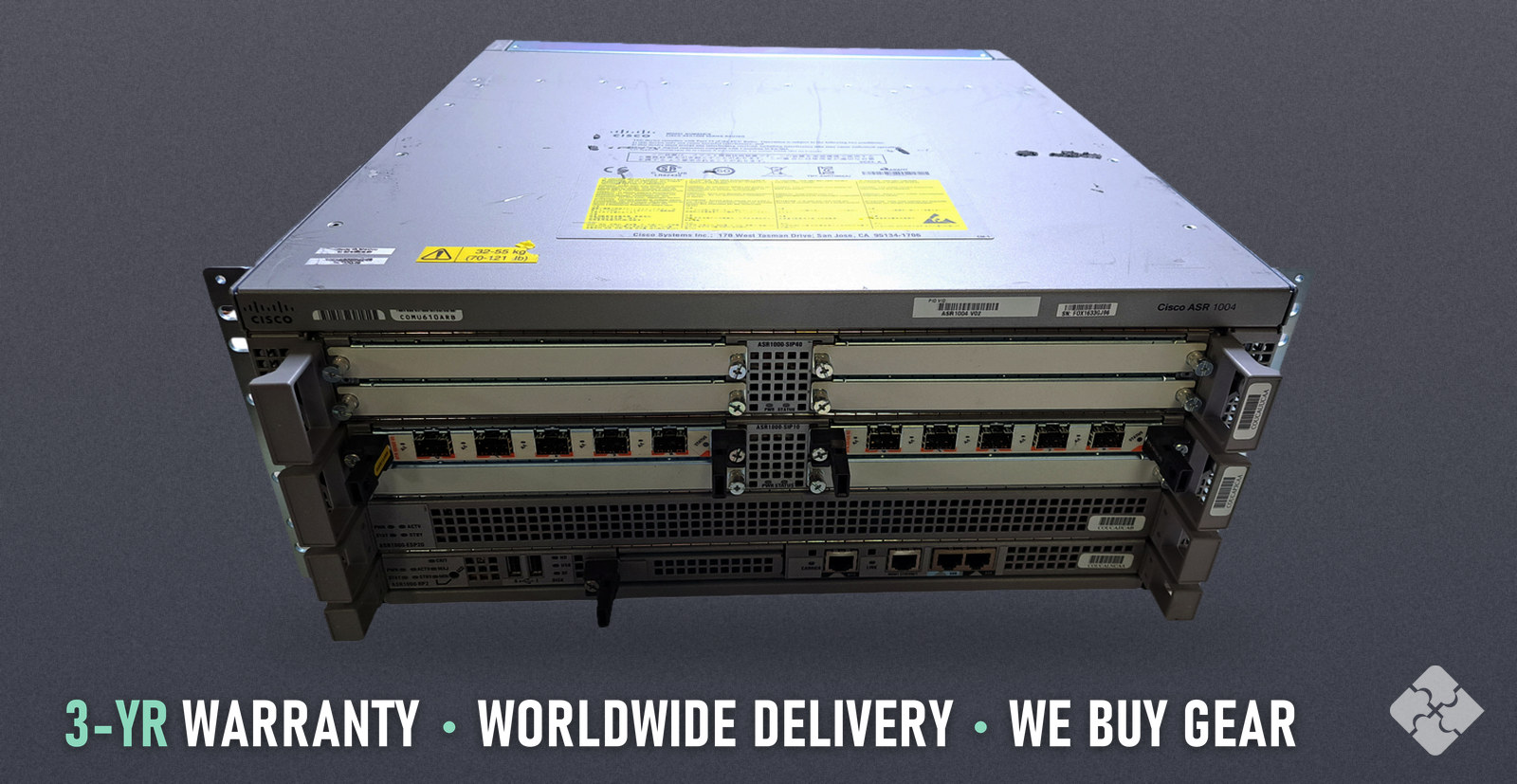 ASR1004 Cisco, ASR 1000 4RU router chassis with dual AC power supplies, 1 Route Processor slot