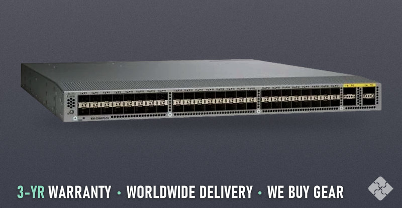Cisco N3K-C3064PQ-10GX / Nexus 3064-X, 48 SFP+ and 4 QSFP+ ports, with enhanced scale