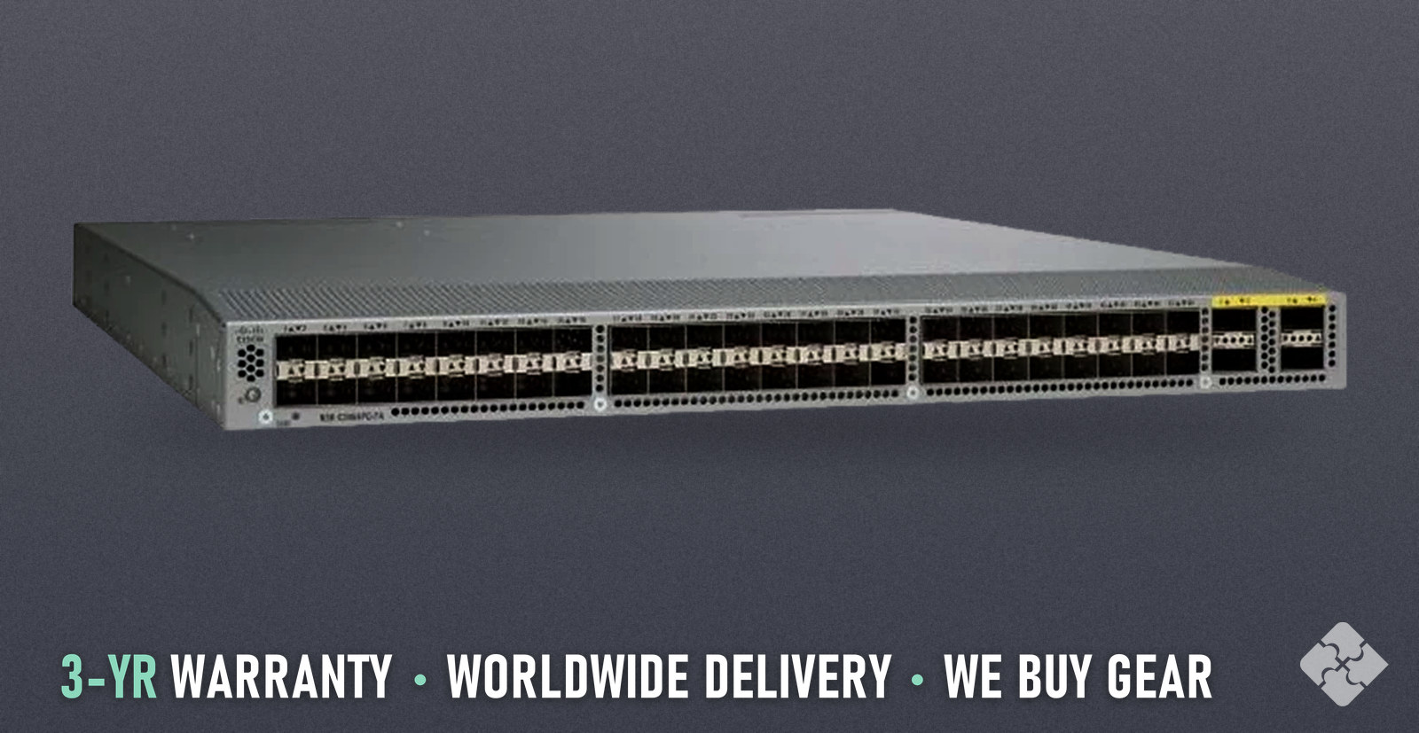 Cisco N3K-C3064PQ-10GX / Nexus 3064-X, 48 SFP+ and 4 QSFP+ ports, with enhanced scale