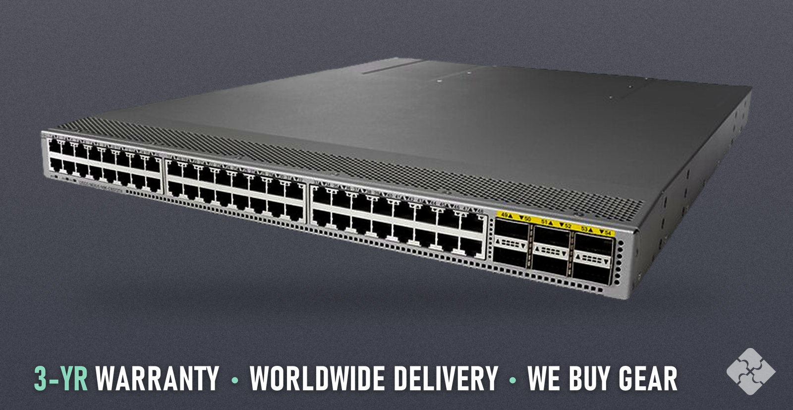 N9K-C9372TX-E Cisco N9K-C9372TX switch, 48x 1/10GbE RJ45 and 6x 40GbE QSFP+
