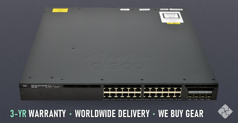 Cisco WS-C3650-24PS-E / Catalyst 3650 24 Port PoE 4x1G Uplink IP Services, Tested & Guaranteed