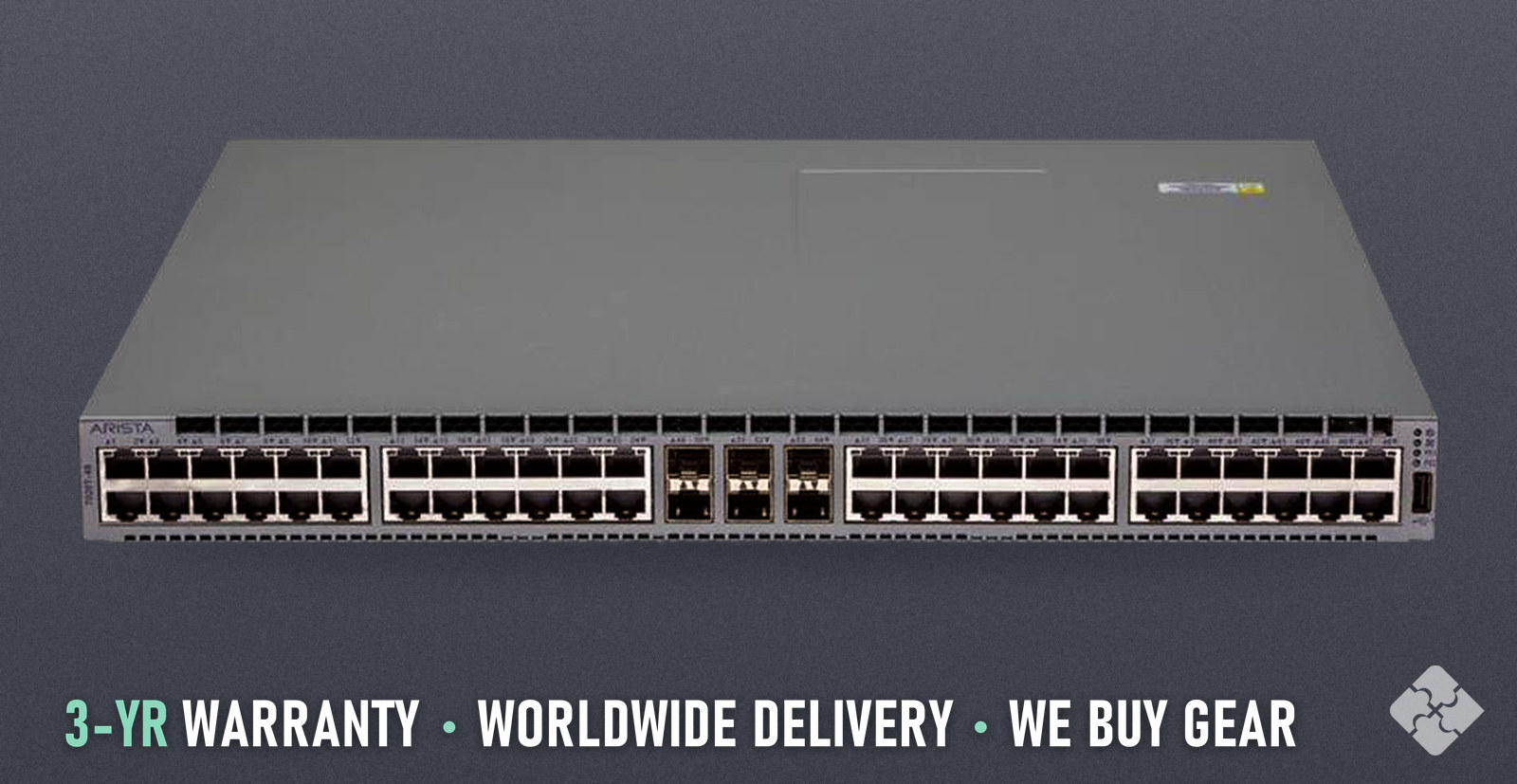 DCS-7020TR-48-F Arista Switch, Front-to-Back Airflow, Used, 48x 1GbE RJ45 and 6x 1/10GbE SFP+