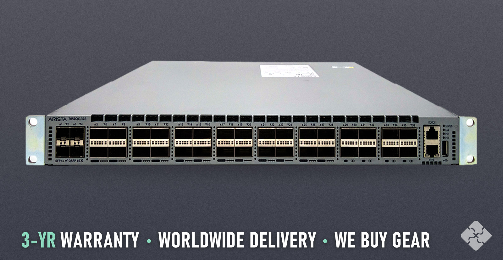 DCS-7050QX-32S-R Arista 7050QX switch, 32x 40GbE QSFP+ and 4x 1/10GbE SFP+