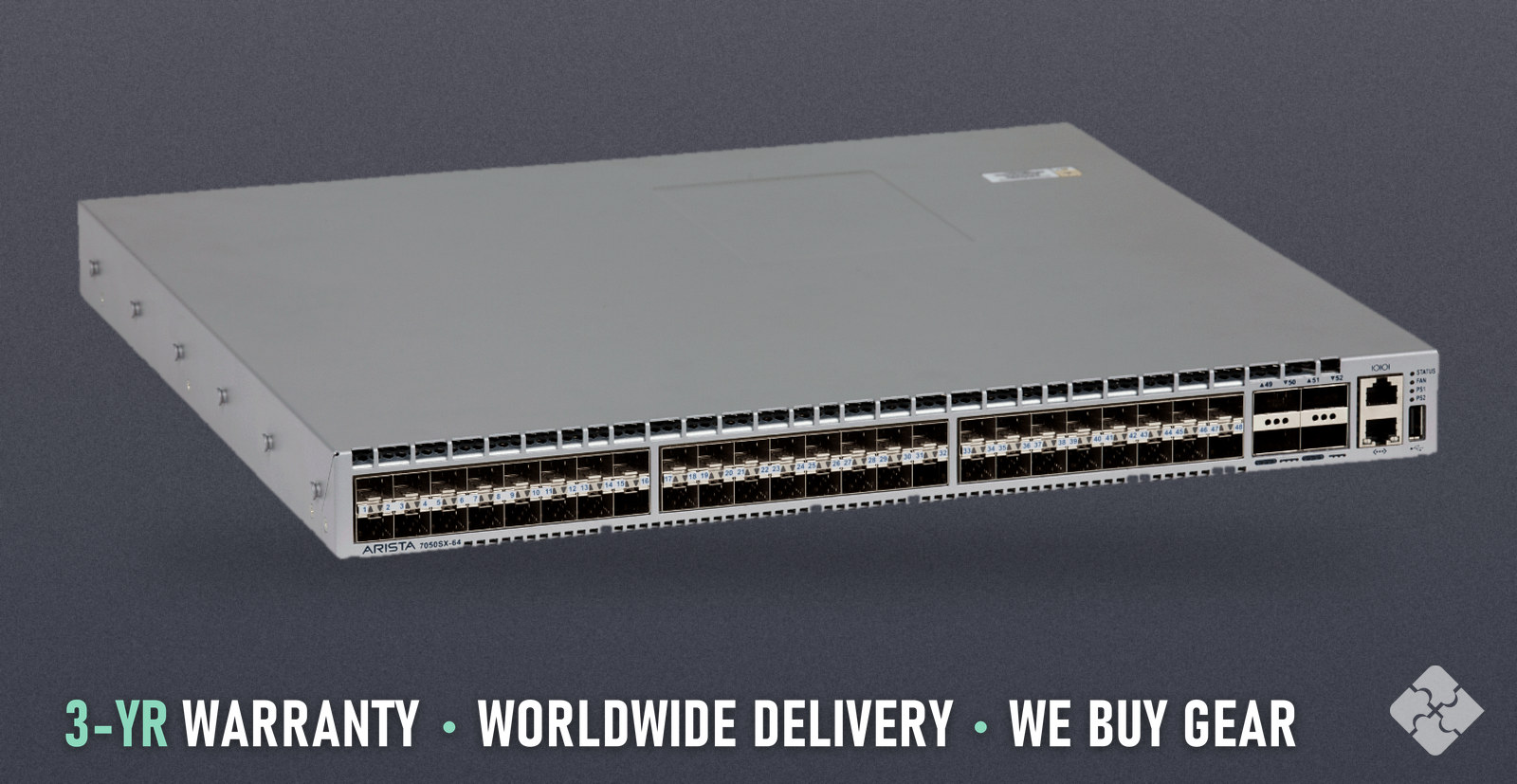 DCS-7050SX-64-R Arista 7050SX switch, 48x 1/10GbE SFP+ and 4x 40GbE QSFP+
