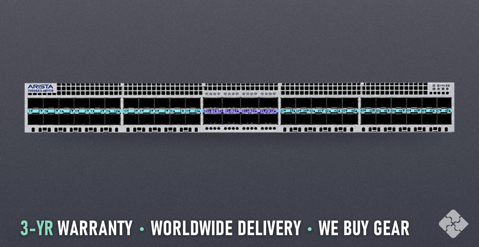 DCS-7050SX3-48YC8C-F Arista Switch, Front-Back, 48x 1/10/25GbE SFP28 and 8x 100GbE QSFP28