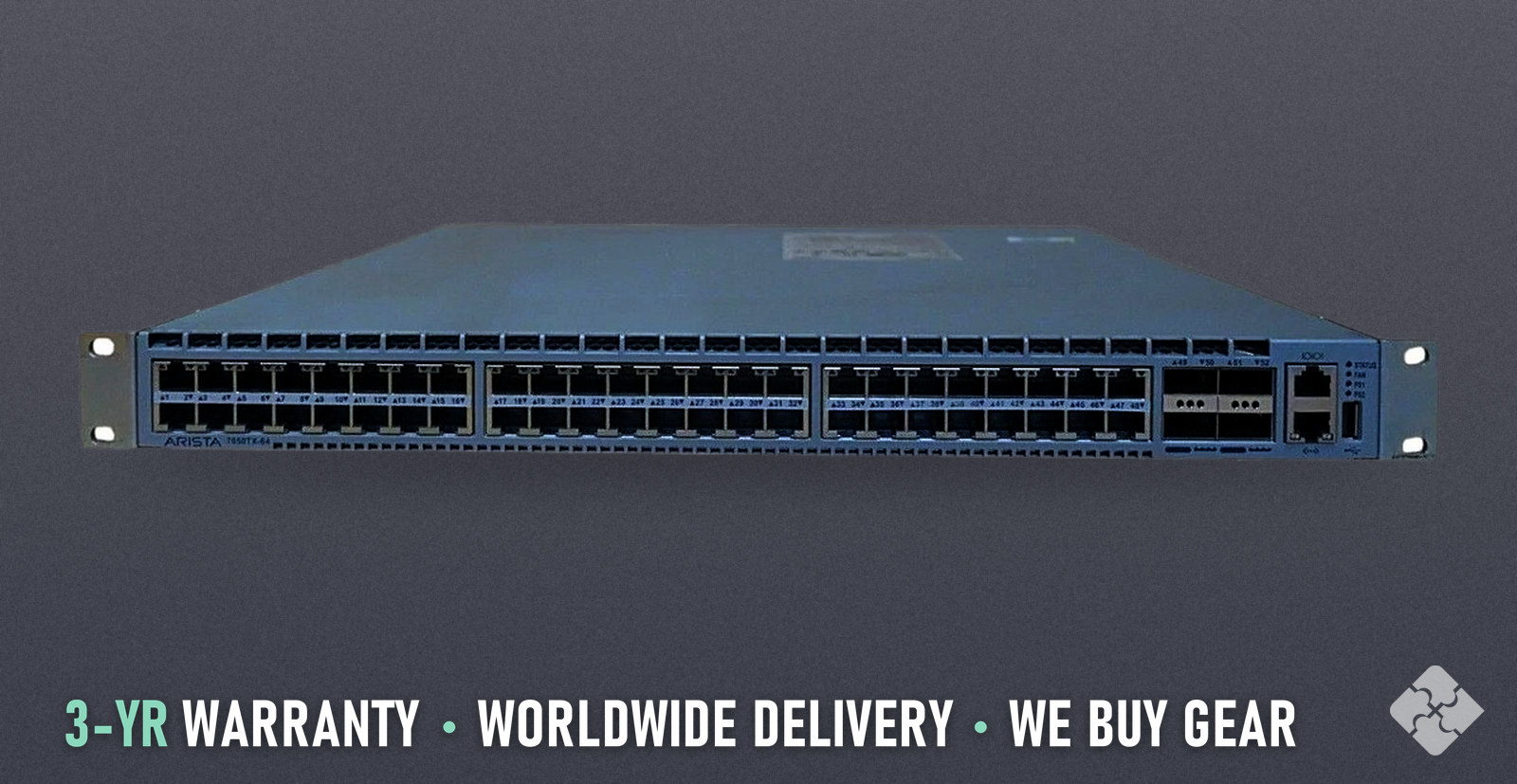 DCS-7050TX-64-R Arista 7050TX switch, 48x 1/10GbE RJ45 and 4x 40GbE QSFP+