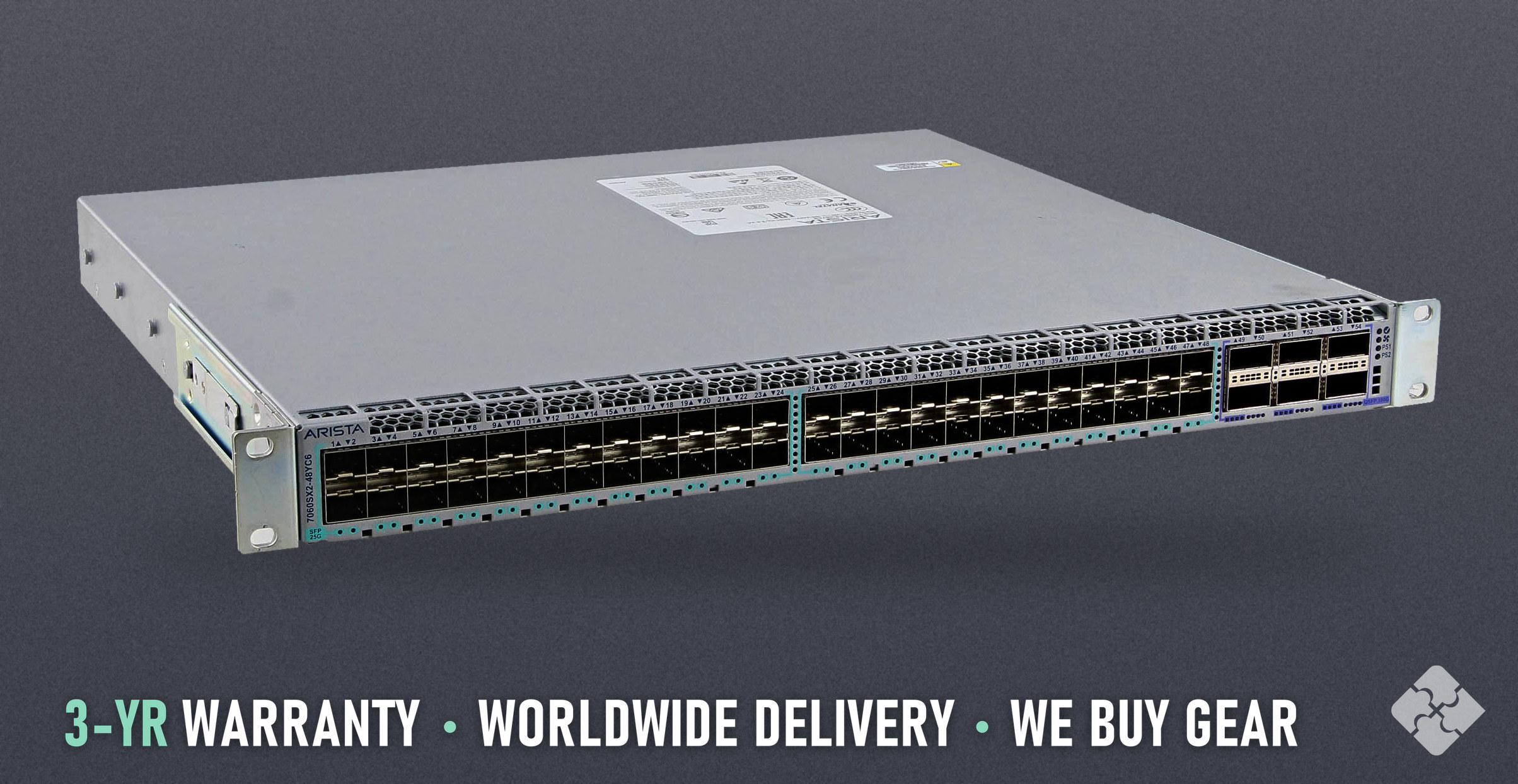 DCS-7060SX2-48YC6-R Arista 7060SX2 switch, 48x 1/10/25GbE SFP28 and 6x 100GbE QSFP28