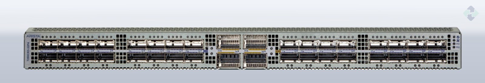 Arista DCS-7280CR3MK-32D4S-F / 32 ports of 100GbE QSFP28 and 4 ports of 400GbE QSFP-DD
