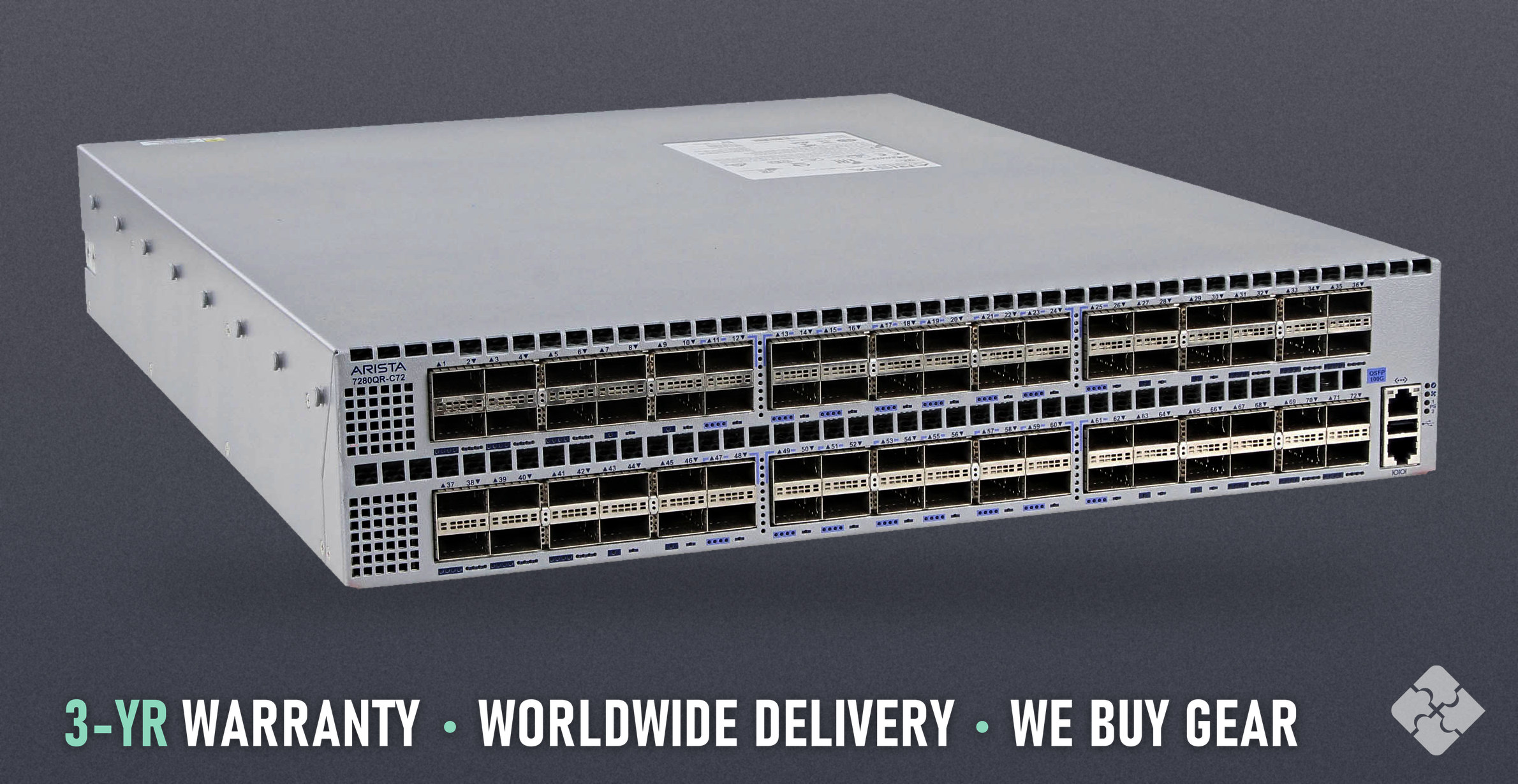 DCS-7280QR-C72-F Arista 7280QR switch, 56x 40GbE QSFP+ and 16x 100GbE QSFP28
