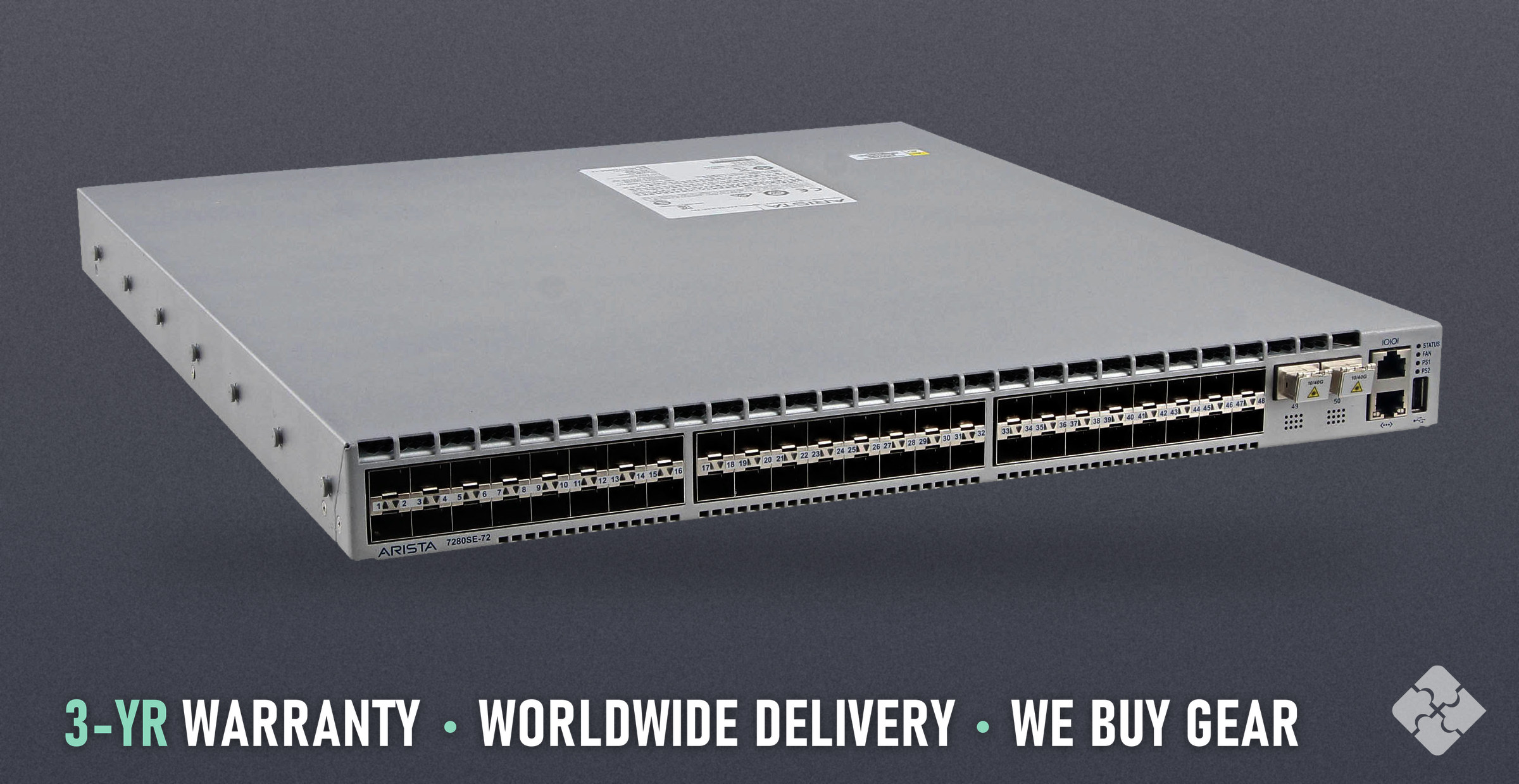 DCS-7280SE-72-R Arista 7280SE switch, 48x 1/10GbE SFP+ and 2x 100GbE QSFP28