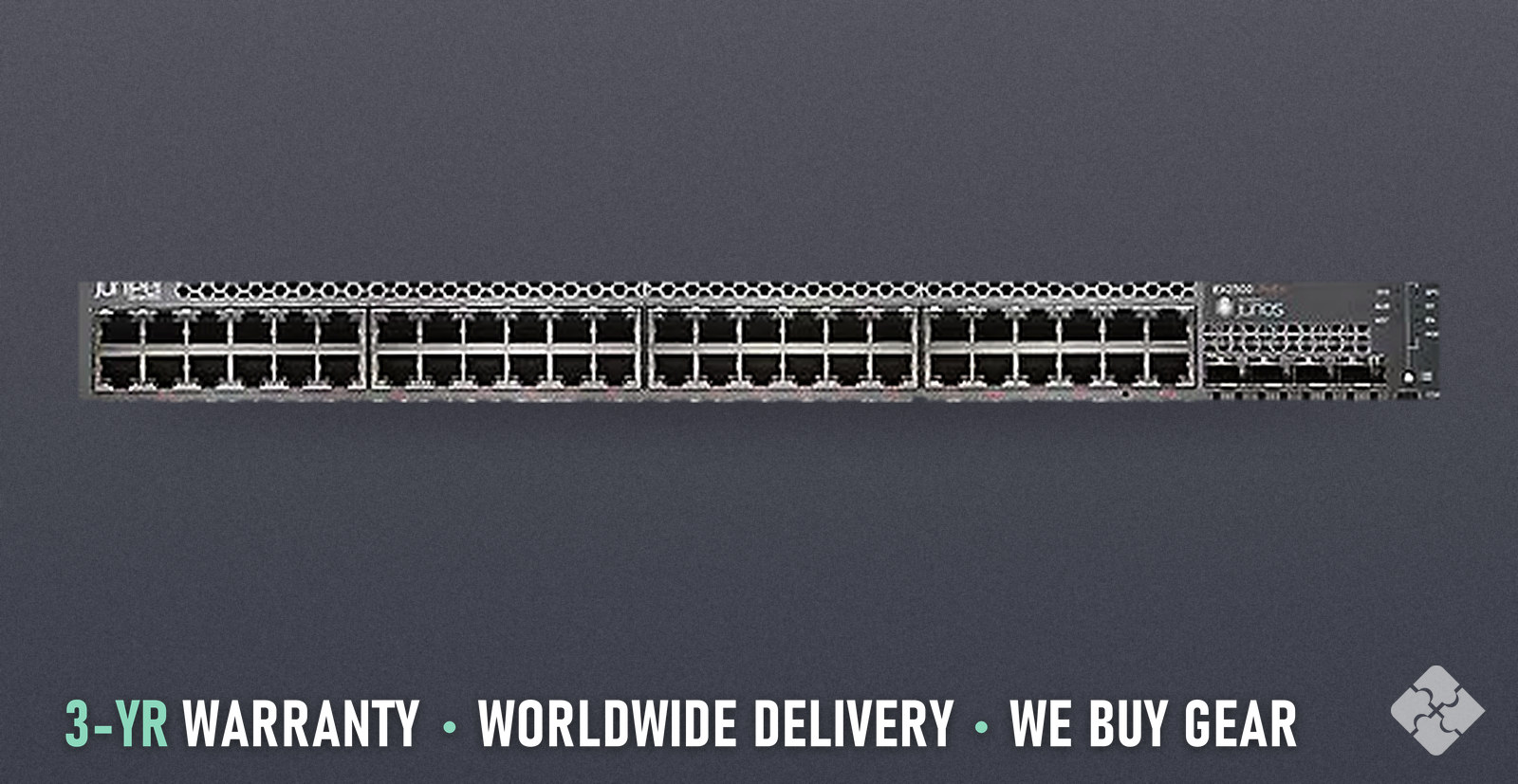 EX2300-48T-VC Juniper EX2300 switch, 48x 1GbE RJ45 and 4x 10GbE SFP+