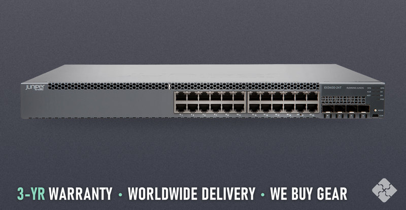 Juniper EX3400-24T / 24 ports of 1GbE RJ45 and 2 ports of 40GbE QSFP+, Tested & Guaranteed