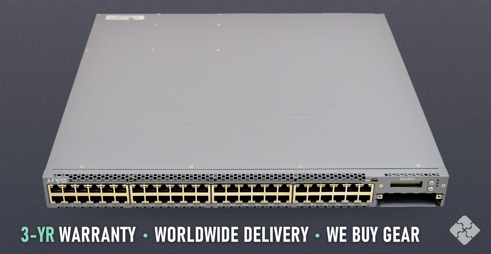 EX4300-48T Juniper EX4300 switch, 48x 1GbE RJ45 and 4x 40GbE QSFP+