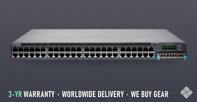 Juniper EX4300-48T-DC / 48 ports of 1GbE RJ45 and 4 ports of 40GbE QSFP+, Tested & Guaranteed