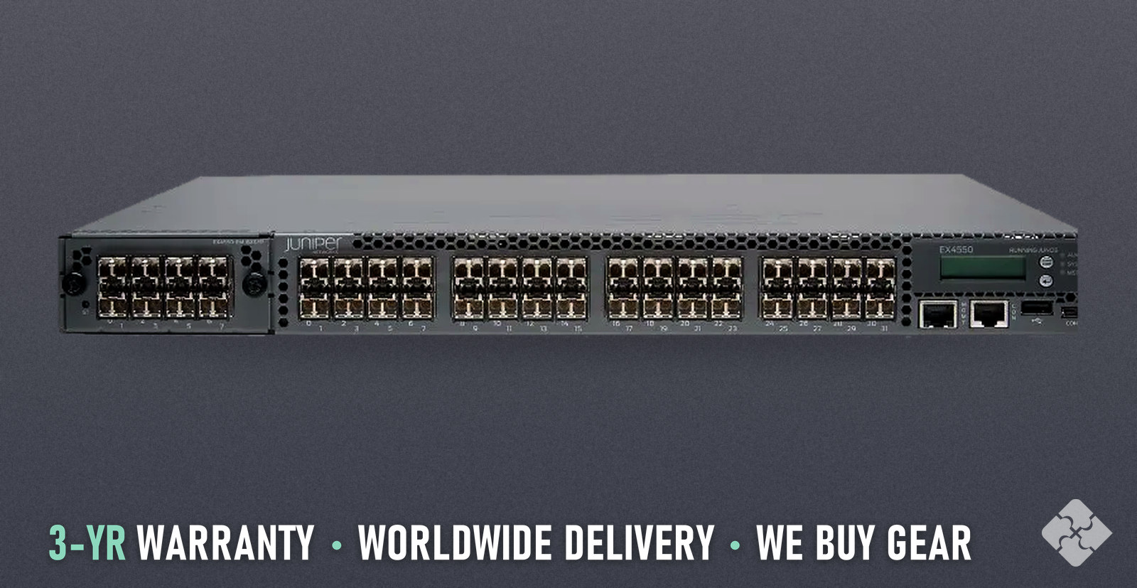 EX4550-32F-DC-AFO Juniper EX4550 switch, 32x 1/10GbE SFP+