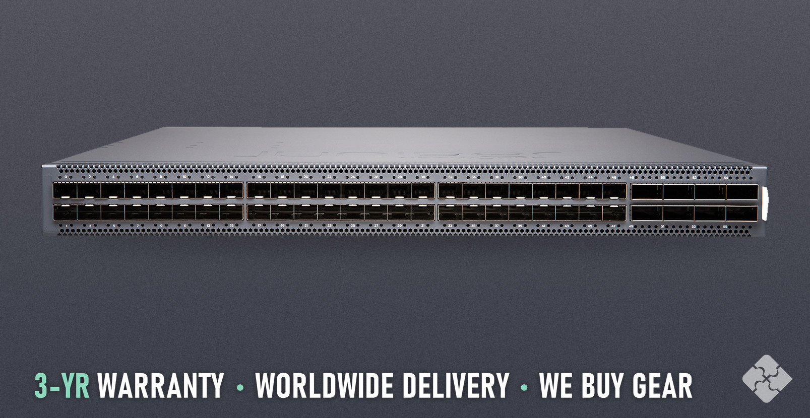 EX4650-48Y-AFO Juniper EX4650 switch, 48x 1/10/25GbE SFP28 and 8x 100GbE QSFP28