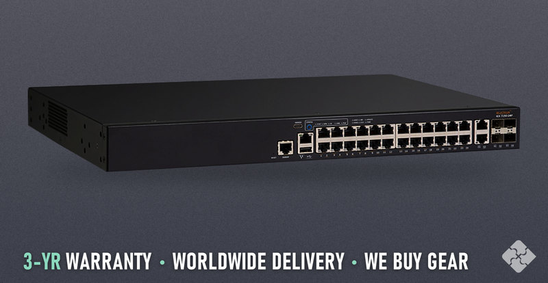 Brocade ICX7150-24P-4X10GR / 24 ports of 1GbE PoE+ RJ45 and 4 ports of 10GbE SFP+