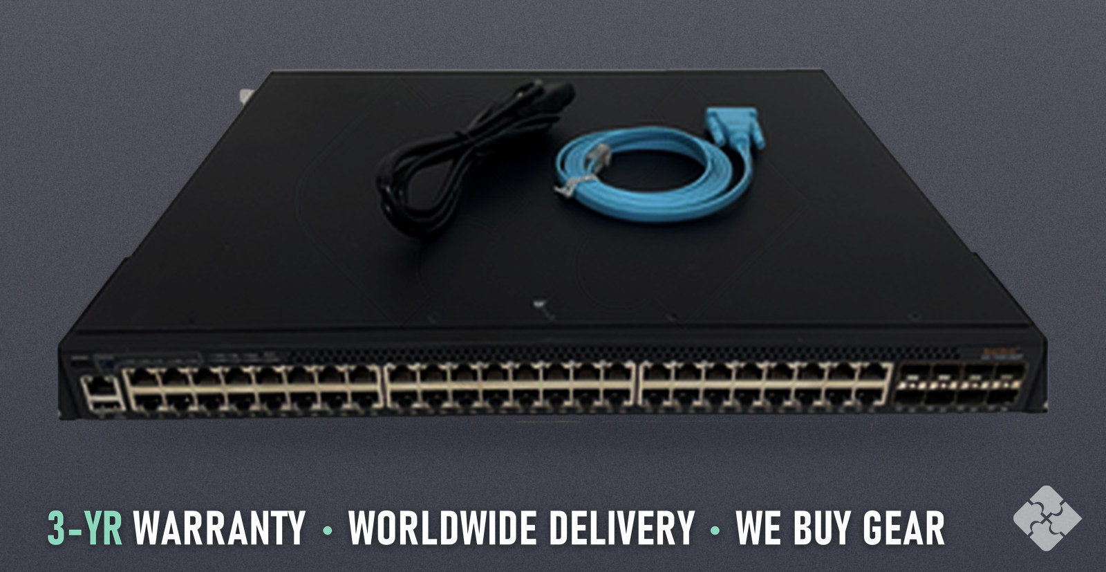 ICX7150-48ZP-E8X10G Brocade Switch, Front-Back, 48x 1GbE PoE+ RJ45 (16 × 2.5GbE) and 8x 10GbE SFP+