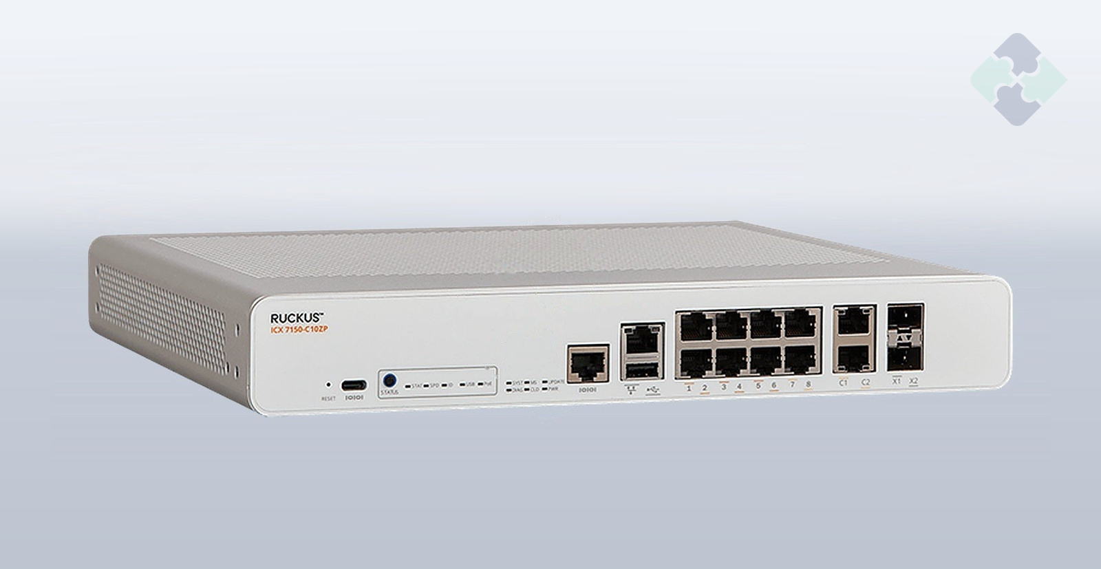 Brocade ICX7150-C10ZP-2X10GR / 6 ports of 2.5GbE PoE+ RJ45 and 2 ports of 10GbE SFP+