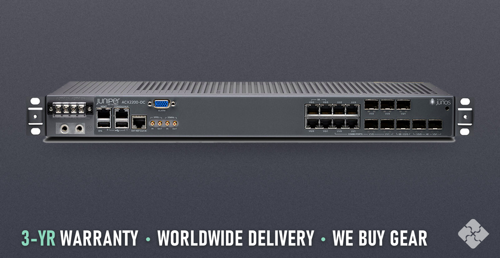 ACX2200-AC Juniper ACX2200 router, 8x 1GbE RJ45, 2x 1GbE SFP and 2x 10GbE SFP+