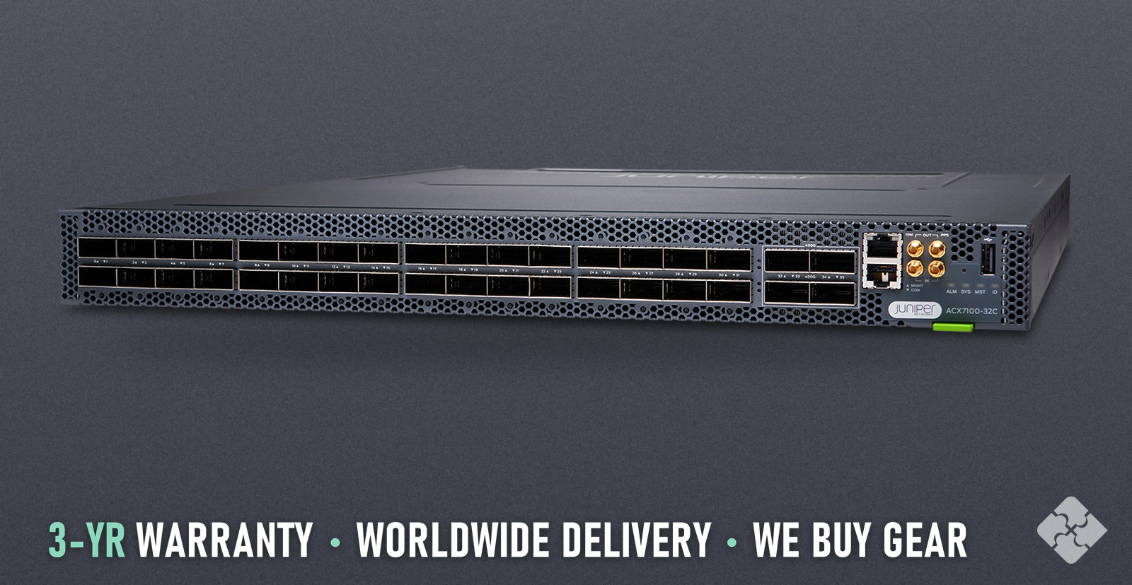 Juniper ACX7100-32C-DC-AO / ACX7100 w/ 32 QSFP28/4 QSFP56-DD multi-rate, DC PSU, AO