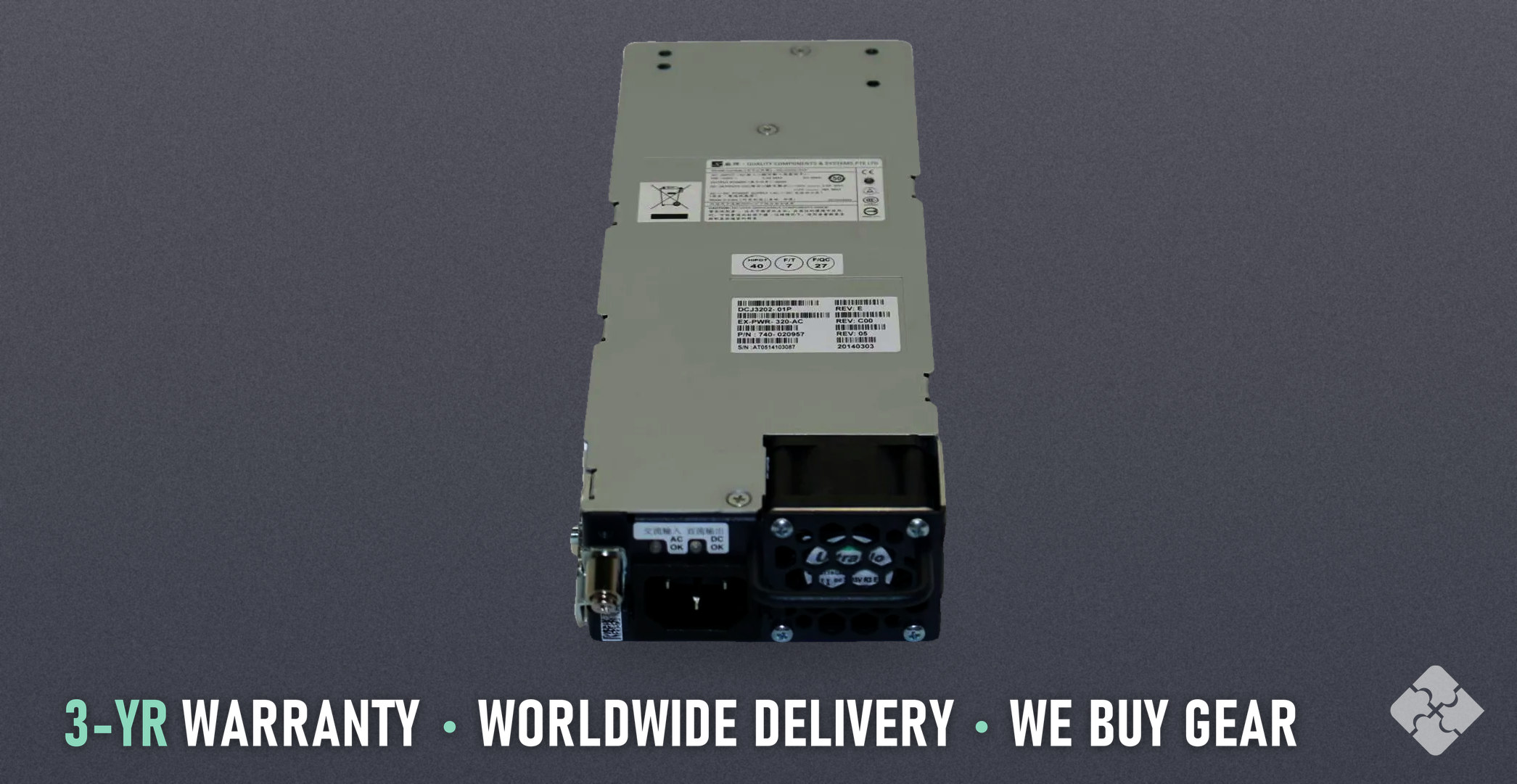 EX-PWR-320-AC Juniper power supply, EX 4200 & EX 3200 320W AC POWER