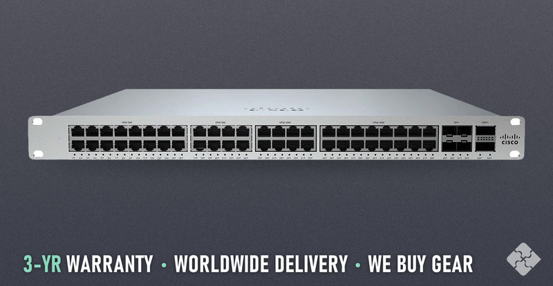 MS355-48X2-HW Meraki switch, 48x 1GbE RJ45 (24 × 10GbE) and 2x 100GbE QSFP28