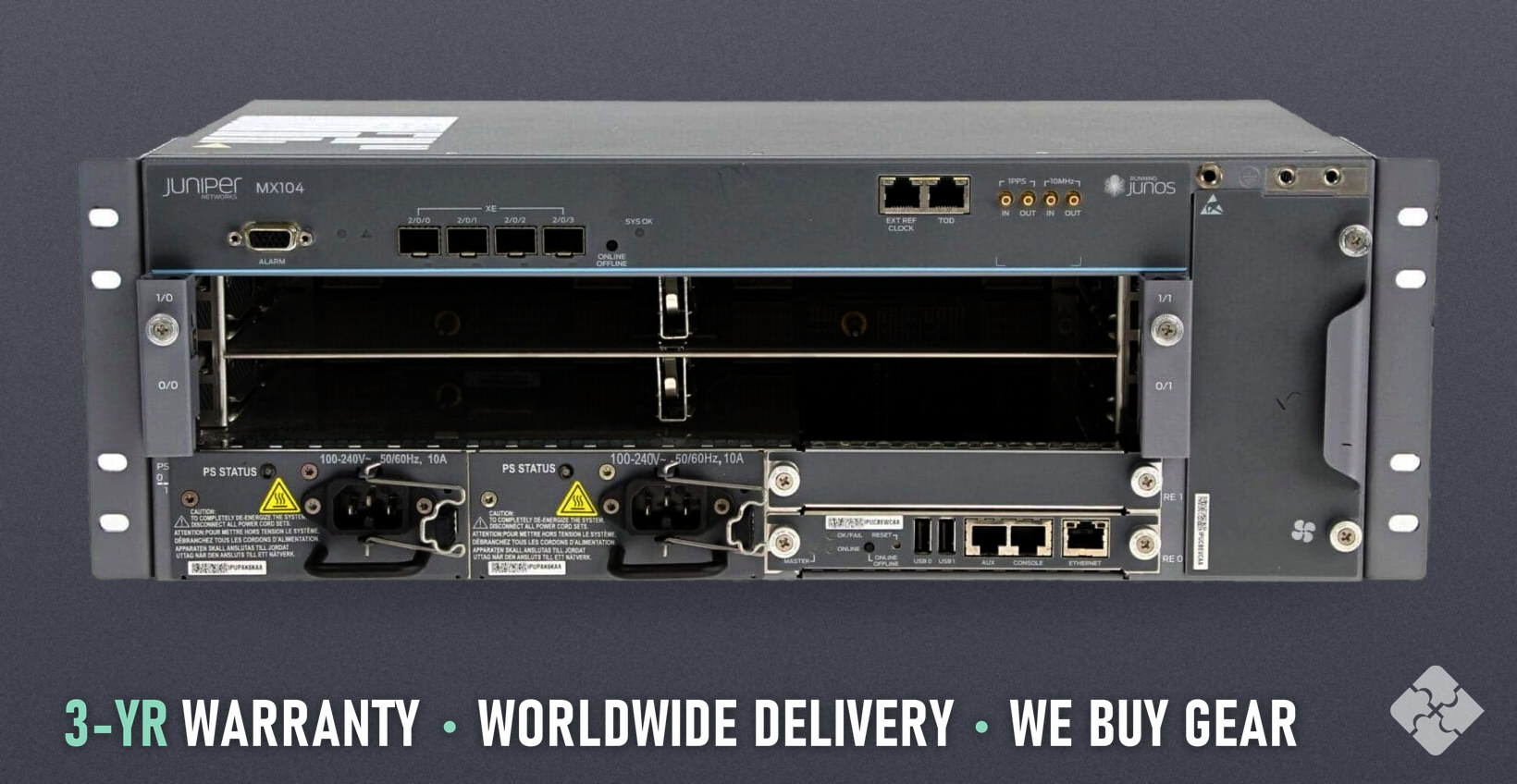 MX104-DC Juniper MX104 router, 4x 10GbE XFP