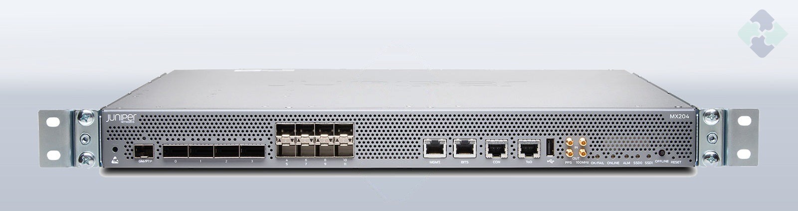 Juniper MX204-HW-BASE / 8 ports of 10GbE SFP+ and 4 ports of 100GbE QSFP28