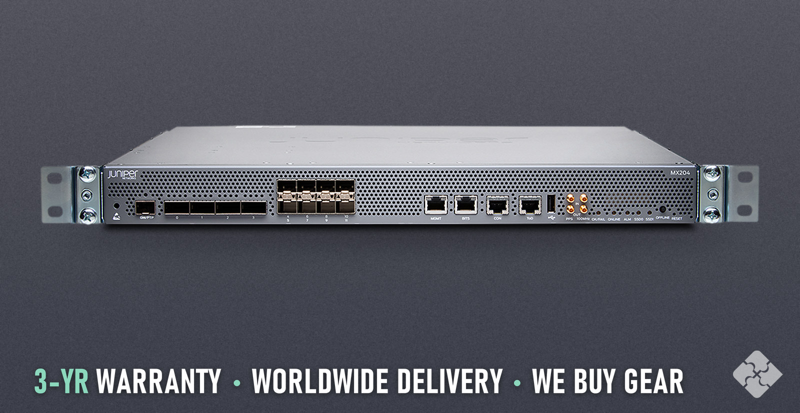 MX204-HWBASE-AC-FS Juniper MX204 router, 8x 10GbE SFP+ and 4x 100GbE QSFP28