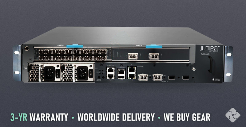 MX40-T-AC Juniper MX40 router, 2x 10GbE XFP
