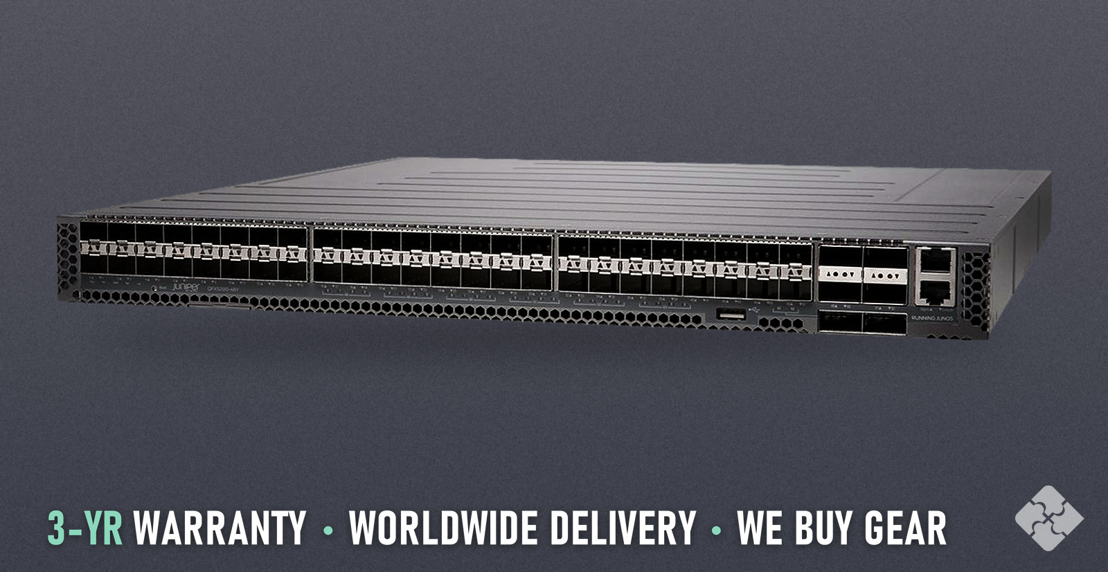 QFX5200-48Y-AFO Juniper QFX5200 switch, 48x 10/25GbE SFP28 and 6x 100GbE QSFP28