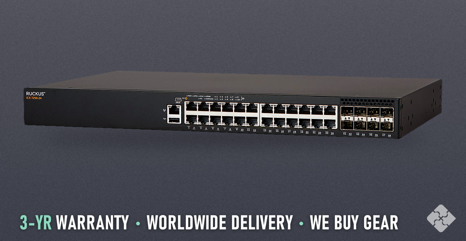 7250-24 Brocade switch, 24x 1GbE RJ45 and 8x 1GbE SFP