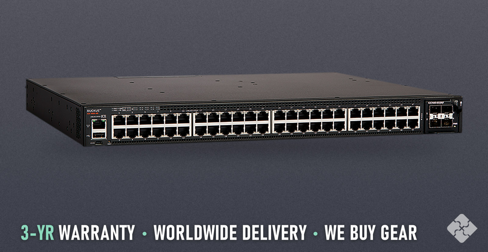 Brocade ICX7450-48-E / 48 ports of 1GbE RJ45 and 2 ports of 40GbE QSFP+, Tested & Guaranteed