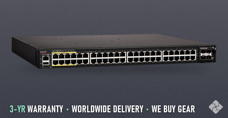 Brocade ICX7450-48P-E / 48 ports of 1GbE PoE+ RJ45 and 2 ports of 40GbE QSFP+, Tested & Guaranteed