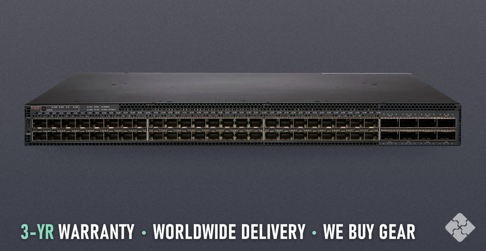 ICX7850-48F-E2 Brocade ICX7850 switch, 48x 1/10/25GbE SFP28 and 8x 100GbE QSFP28