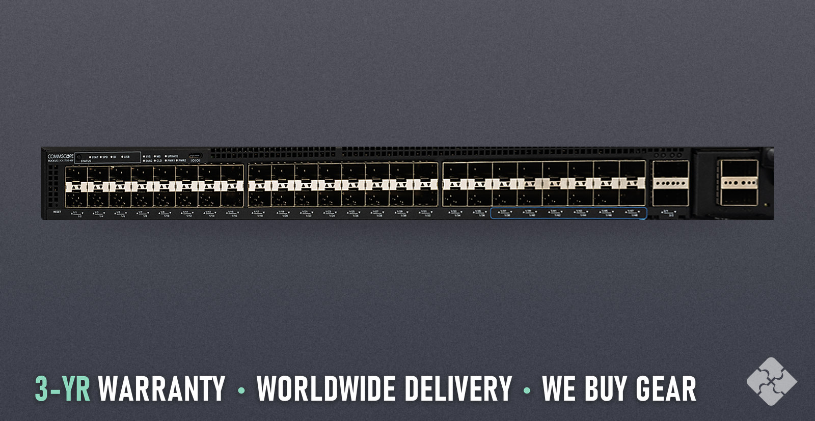 7850-48FS Brocade switch, 48x 1/10GbE SFP+ and 8x 40/100GbE QSFP28