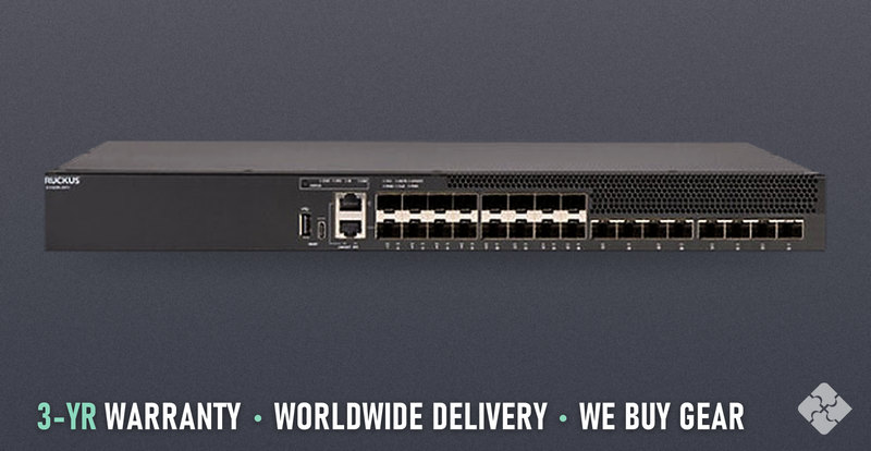 Ruckus ICX8200-24FX / 16 ports of 1/10GbE SFP+ and 8 ports of 25GbE SFP28